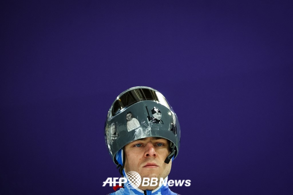 Vladislav Heraskevich, a Ukrainian skeleton national team member who wore a controversial helmet. /AFPBBNews=News1