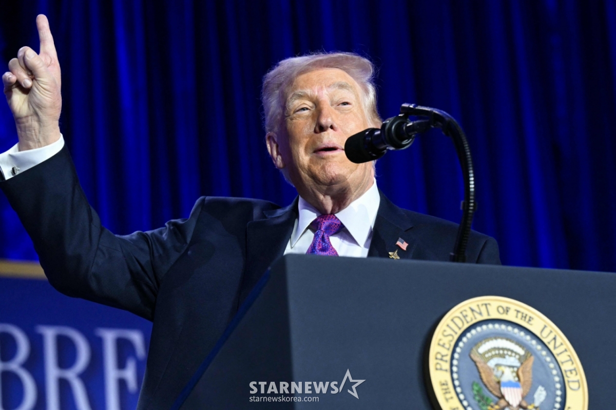 (Washington, DC AFP=News1) Correspondent Ryu Jung-min = U.S. President Donald Trump speaks at the National Breakfast Prayer Meeting held at the Hilton Hotel in Washington, DC on the 5th (local time). 2026.02.05. ⓒ AFP=News1 Copyright ©News1.All rights reserved. Reproduction and redistribution without permission, prohibition of using AI learning. /Photo = (Washington, DC AFP=News1) Correspondent Ryu Jung-min