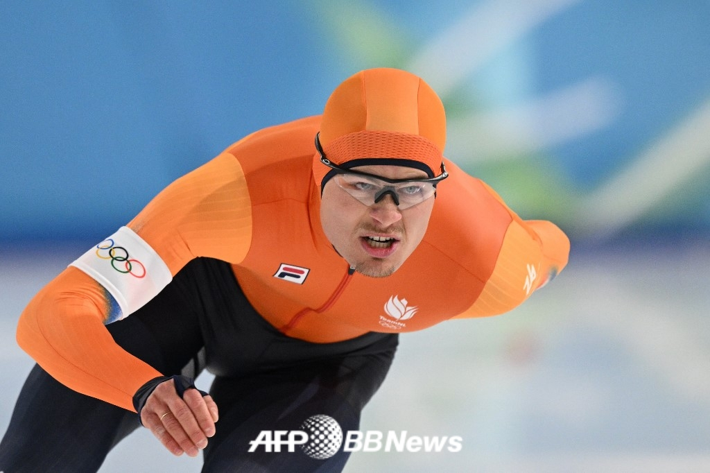 Jof Venemars is running in the men's 1,000m speed skating event at the 2026 Milan-Cortina D'Ampezzo Winter Olympics at Milan Speed Skating Stadium on the 12th (Korea time). /AFPBBNews=News1