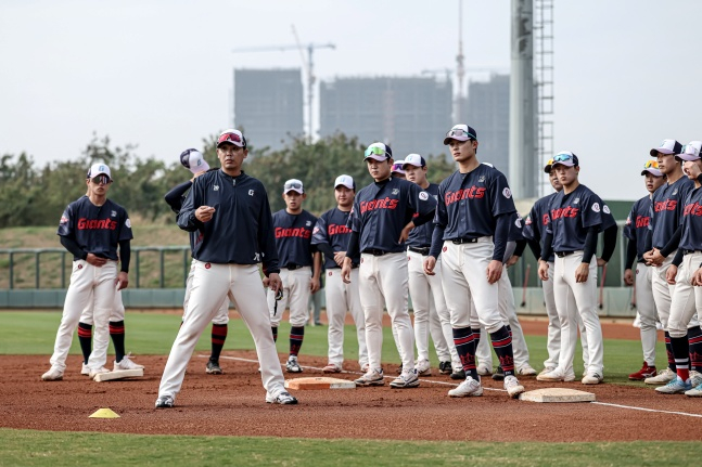 Команда Lotte тренируется в весеннем лагере Lotte 2026 в Тайване. /Фото = Предоставлено Lotte Giants