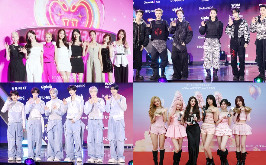 (clockwise from top left) Girls' Generation, ENHYPEN, IVE, NCT Wish / Photo = Star News