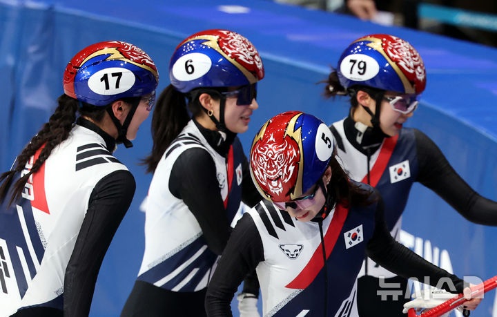 韩国女子短道速滑代表队。 =照片=newsis。