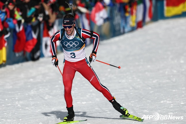 Legray đang chạy nhanh trong trận đấu truy đuổi 12,5km nam Baislon vào ngày 15. /AFPBBNews = Tin tức 1