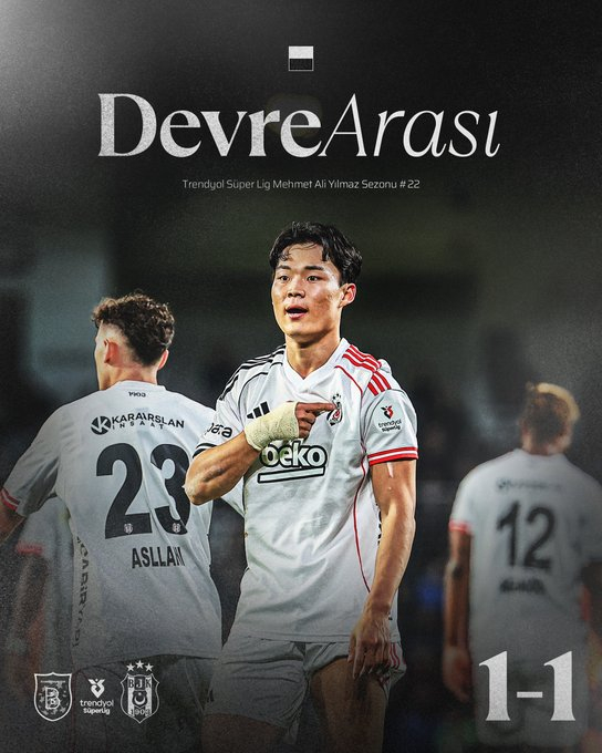 Oh Hyun-kyu (center) is celebrating after scoring during the 22nd round of the Schiffer League in the 2025-2026 season at the Vashakshehir Fatih Terim Stadium in Istanbul, Turkiye on the 16th (Korea time). /Photo = Besiktashi Official Social Network Service (SNS)