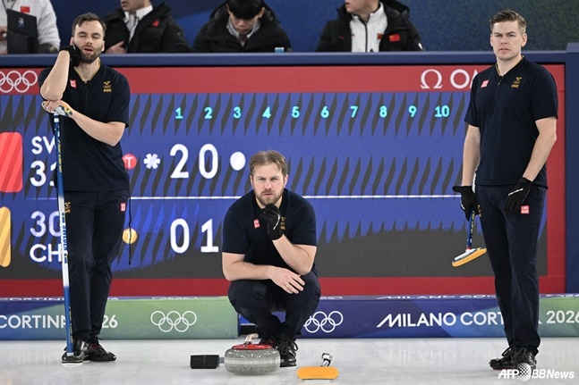 Swedish national team Eriksson (left) raised suspicions of Mark Kennedy's illegal pitching. /AFPBBNews=News1