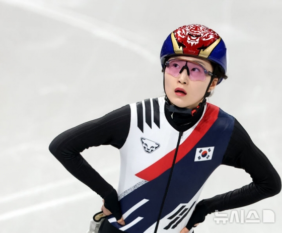 試合後のチェ·ミンジョンの姿。/写真=ニューシス