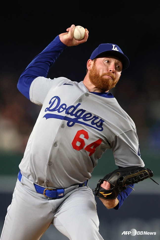 图为，效力于洛杉矶道奇队的马特•萨乌尔。 =法新社BBNews=新闻1。