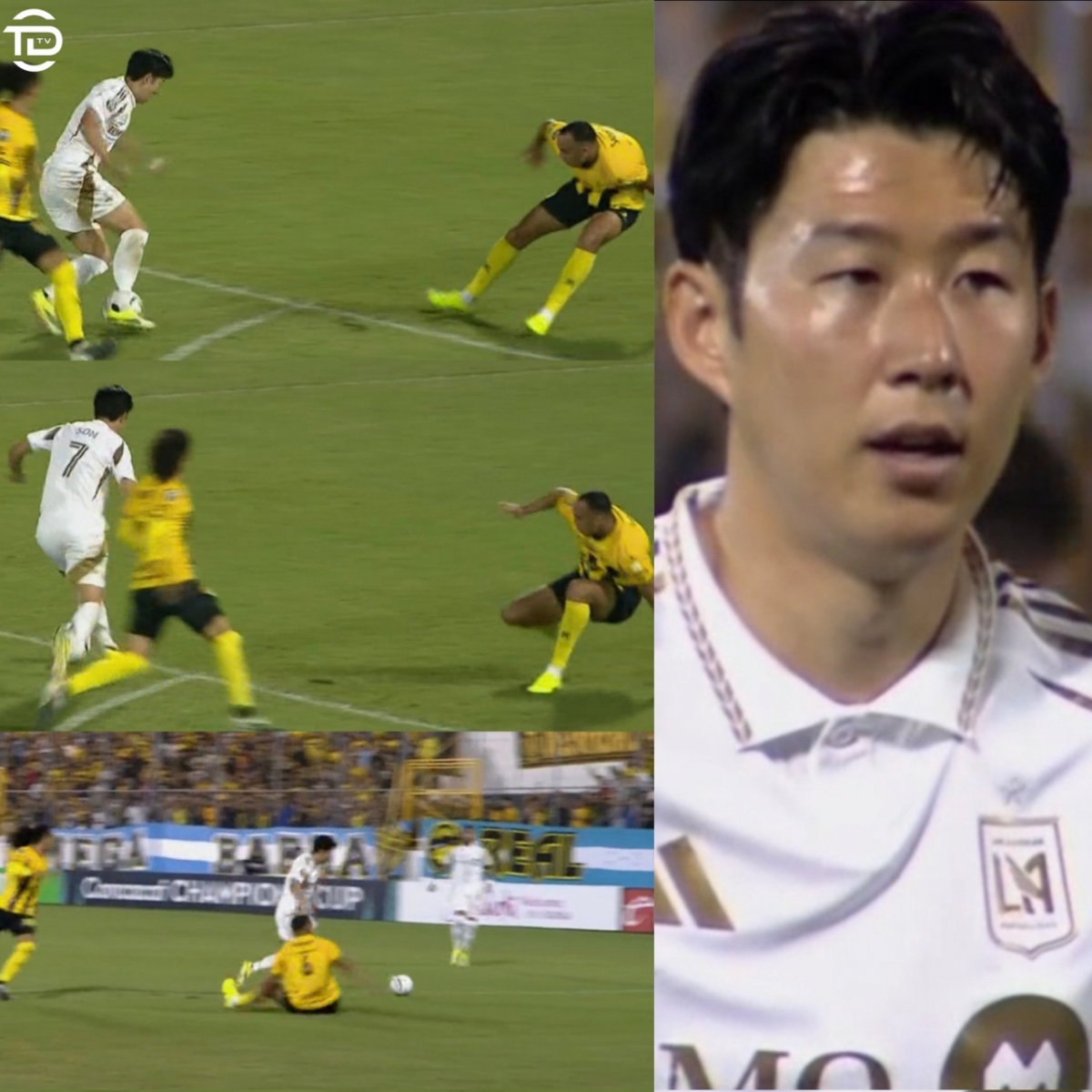 18日(韩国时间),在洪都拉斯圣佩德罗苏拉的弗朗西斯科•莫拉桑体育场举行的2026 CONCACAF冠军杯第1轮第1轮与皇家西班牙人队的比赛中,孙兴慜在上半场第24分钟以简洁的彩绘打破对方的防守重心,成功突破对方防线。 =照片:TDTV SNS截图。