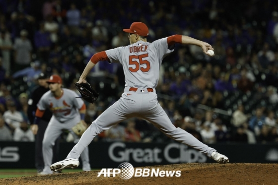 图为2025年效力于圣路易斯红雀队的莱利•奥布莱恩。 =法新社BBNews=新闻1。