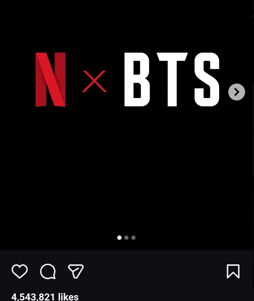 BTSネットフリックスのティーザー インスタ投稿物