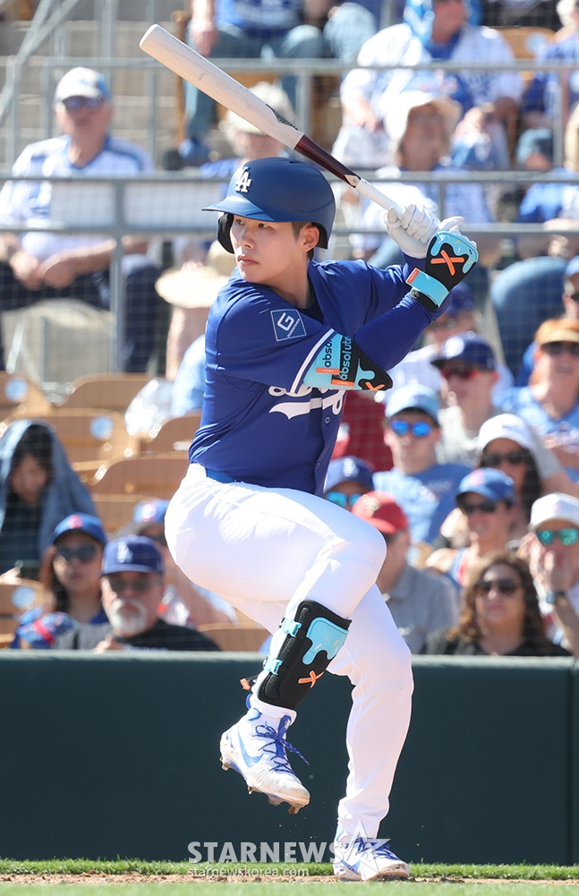 =洛杉矶道奇队的金惠成。