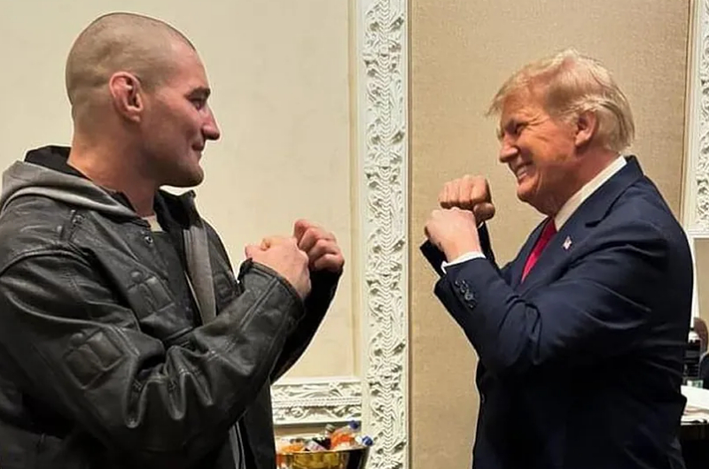 Sean Strickland (left) and U.S. President Donald Trump. /Photo = Sean Strickland Personal Social Network Service (SNS)