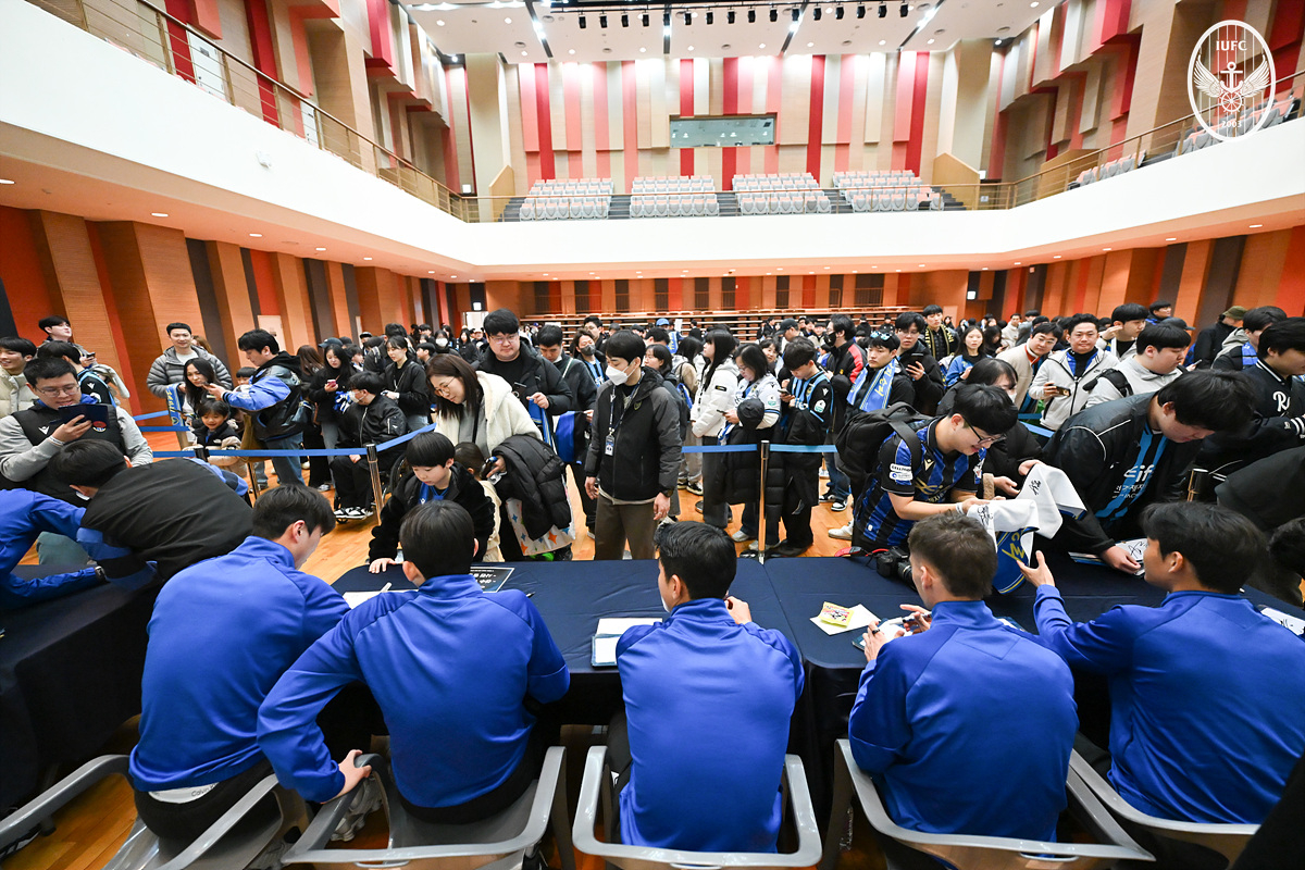 The opening ceremony for the Incheon United 2026 season was held at the IGC Global Campus Grand Auditorium in Incheon on the 22nd. /Photo = Courtesy of Incheon United