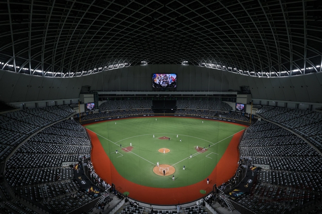 举行练习赛的台北圆顶体育场。 =照片:kiwoom heroes。