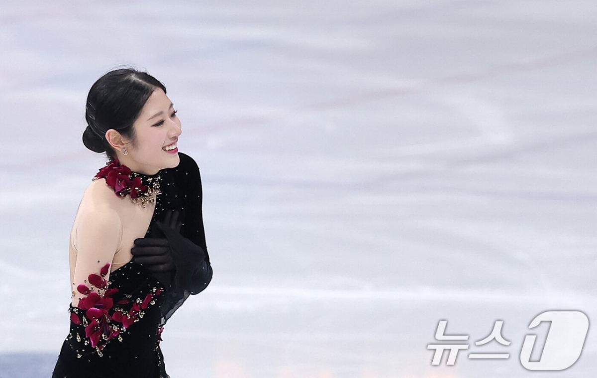 李ヘインがフリースケートの演技を終えた後、満足そうな表情をしている。 /写真=ニュース1