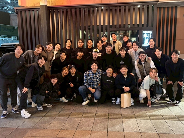 The Japanese national team players finished dinner on the 23rd. /Photo = Darvish official SNS