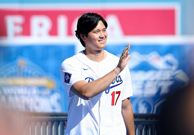 Ohtani at a fan festival. /Photo = LA Dodgers official SNS