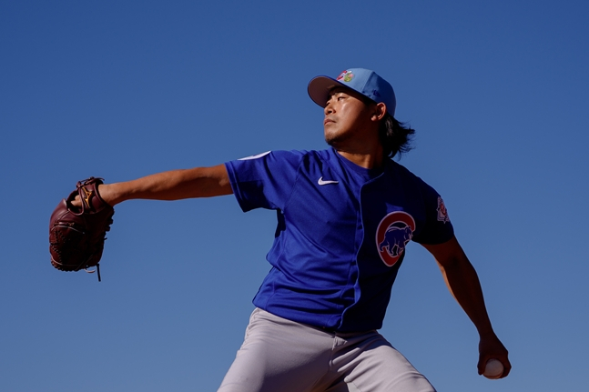 正在训练的今永。 =照片=芝加哥小熊队官方SNS