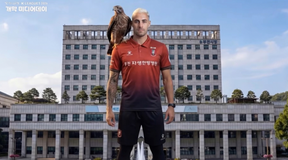 图为,2026赛季K1联赛的Intro视频。 以富川市政府为背景,与始祖妹一起登场的富川FC瓦萨尼。 =图为,k联赛的youtube截图。