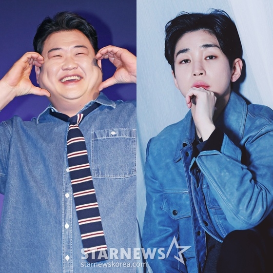 =金俊贤（左）和DinDin。 