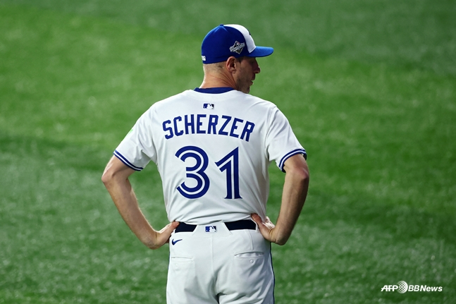 Max Scherzer played in the 2025 World Series. /AFPBBNews=News1