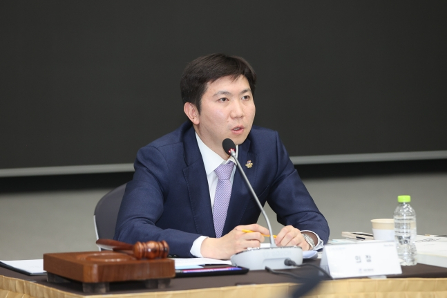 27日,大韩体育会长刘承승민在2026大韩体育会定期议员大总会上发言。 =照片=大韩体育会提供。