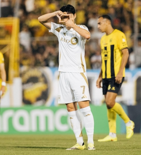 Son Heung-min celebrates after scoring against Real España (Honduras) in the first round of the 2026 season's North American Caribbean Football Confederation (CONCACAF) Champions Cup at Francisco Morasan Stadium in San Pedro Sula, Honduras at 12 p.m. on the 18th (Korea time). /Photo = Los Angeles FC Official Social Network Service (SNS)