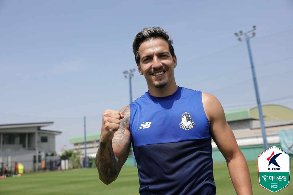 他就是首尔衣恋队的前锋欧莱尔。 =图为,韩国职业足球联盟提供。