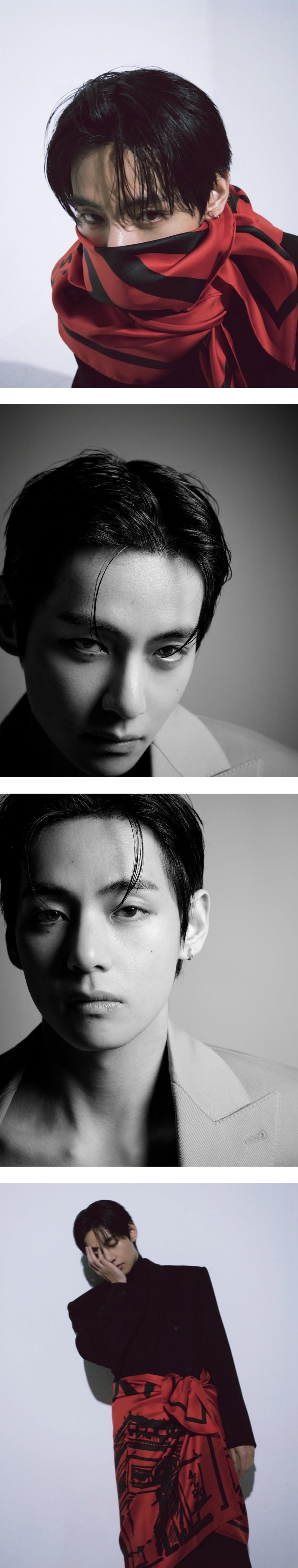 =防弹少年团成员V的照片墙。