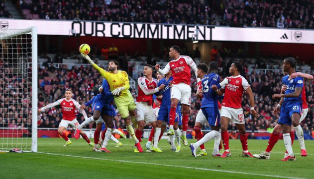 阿森纳对切尔西的比赛场面。 =照片=阿森纳官方SNS收尾。