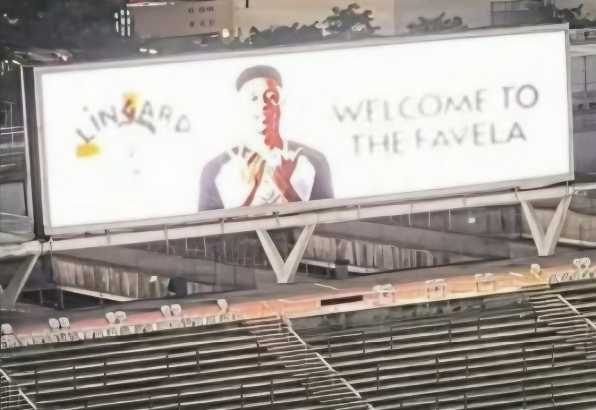 On the electronic board of Neu Kimica Arena in Sao Paulo, Brazil, the home of the Corinthians in the first part of Brazil, a screen with a picture of Lingard performing a signature goal ceremony and a message saying "welcome." /Photo = Gazeta Esportiva SNS capture