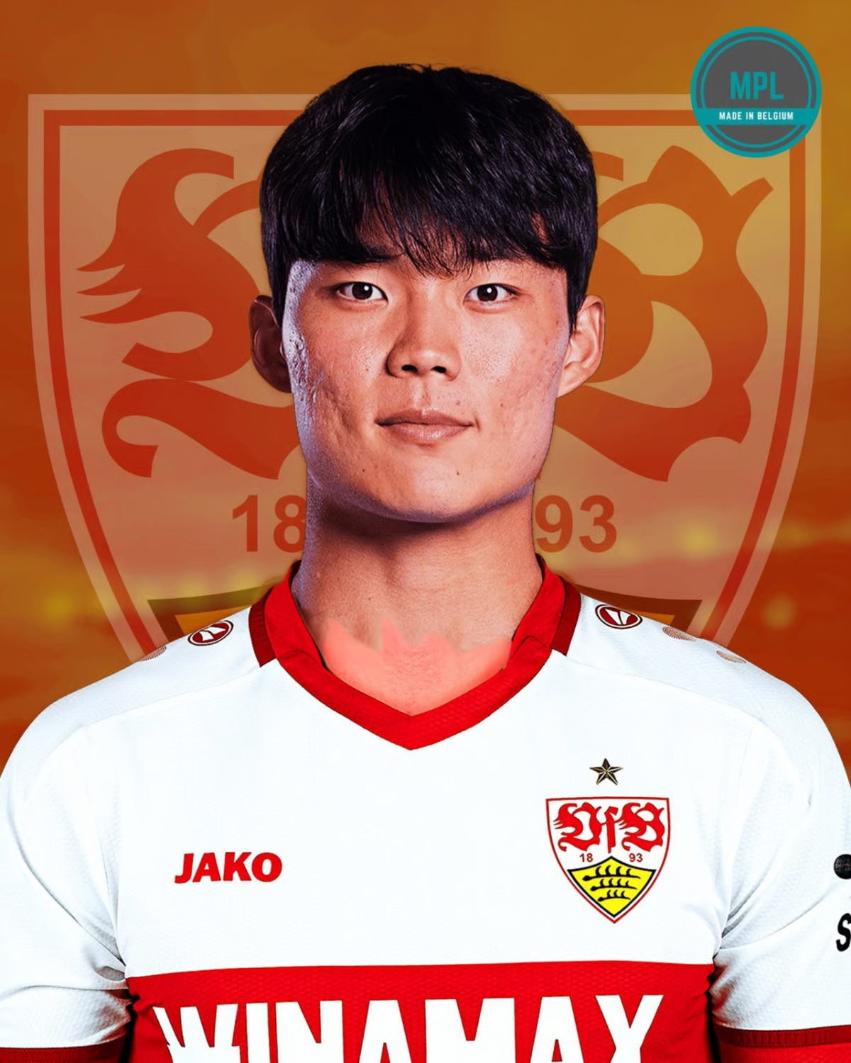 昨夏の移籍市場当時、オ·ヒョンギュのシュトゥットガルトのユニフォーム合成写真。 /写真=ベルギーMPL SNS キャプチャー 