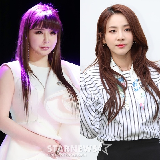 Park Bom (trái) và Sandara Park / Ảnh = Star News