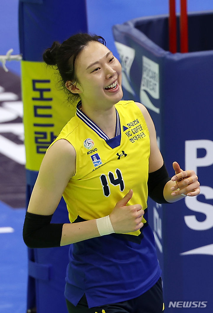 現代建設のミドルブロッカー、ヤン·ヒョジン。 /写真=ニューシス