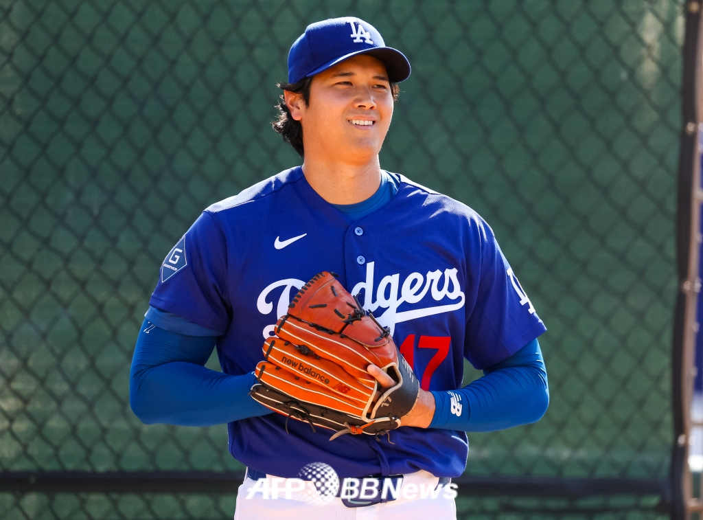 洛杉矶道奇队的大谷翔平。 =法新社BBNews=新闻1。