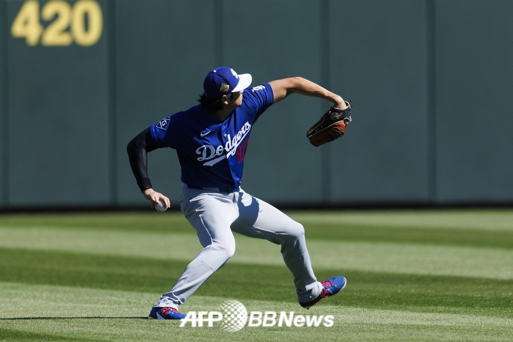 洛杉矶道奇队的大谷翔平。 =法新社BBNews=新闻1。