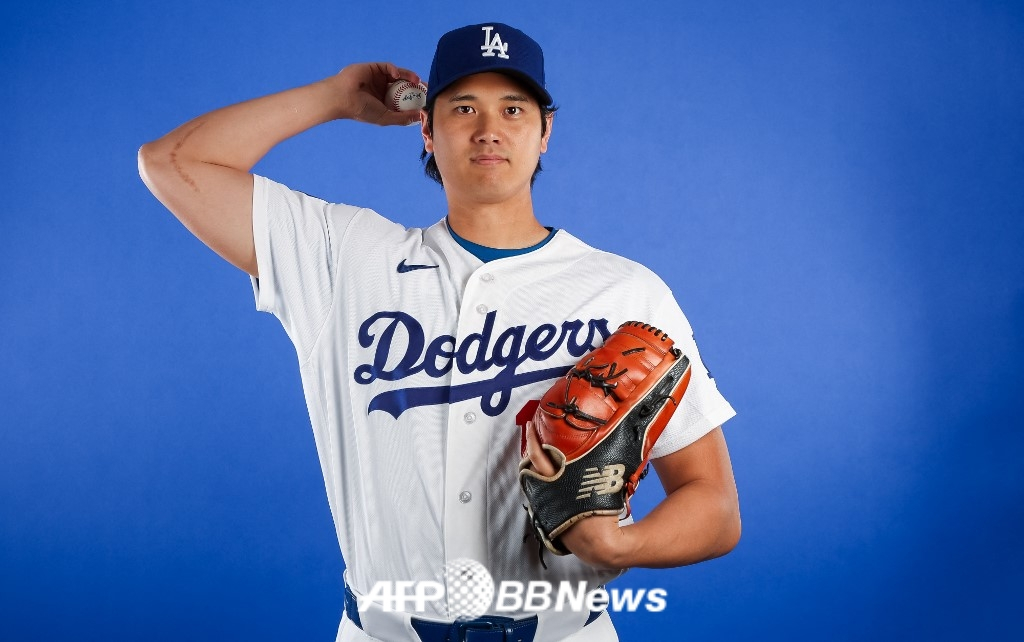 洛杉矶道奇队的大谷翔平。 =法新社BBNews=新闻1。