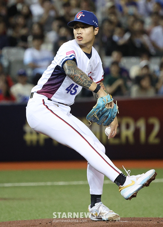 Lin Yu-min of the Taiwan national team. He is an Army native and currently belongs to the Arizona Diamondbacks Triple-A team. /Photo = Senior Reporter Kim Jin-kyung