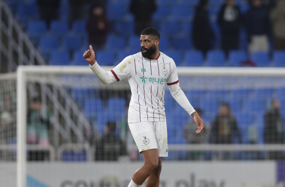 Нападающий "Тэджон Хана Сити" Диогу. /Фото = Предоставлено Корейской профессиональной футбольной федерацией.