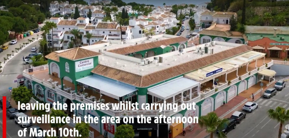 A view of a shopping center in the Mihas Riviera del Sol region of Spain where Neil Clement took drugs./Photo = The Sun Source