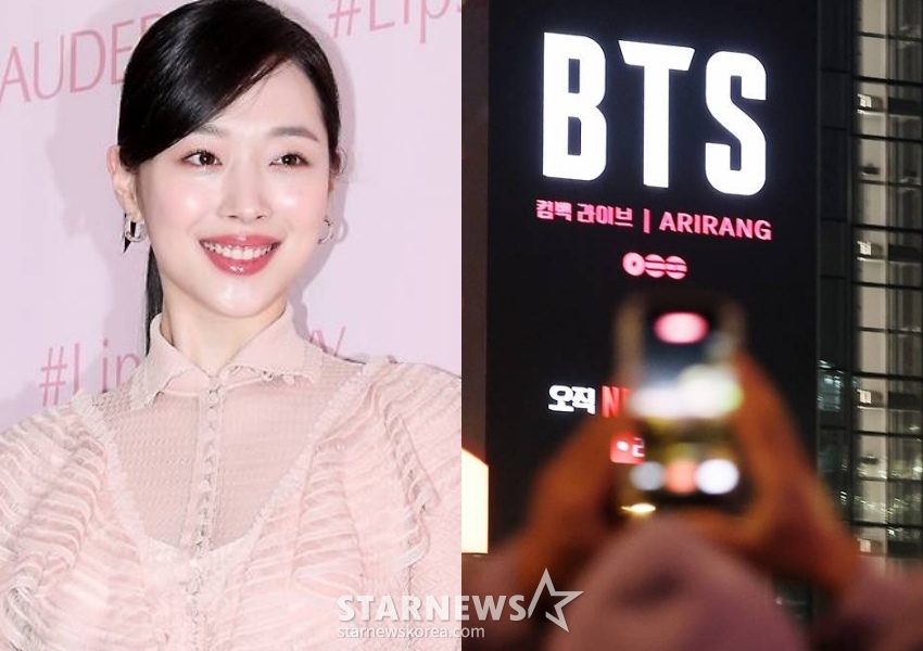 ソルリ(左)、BTS光化門公演一帯/写真=スターニュース