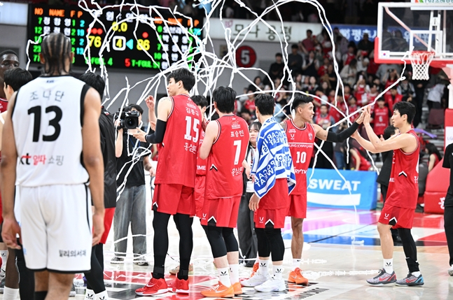 Sau khi giành chiến thắng trong trận đấu trên sân nhà của đội trưởng Anyang./Ảnh = Cung cấp KBL