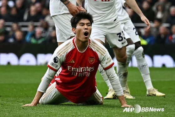 Takehiro Tomiyasu during his time at Arsenal. /AFPBBNews=News1