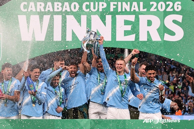 Happy Manchester City players. /AFPBBNews=News1