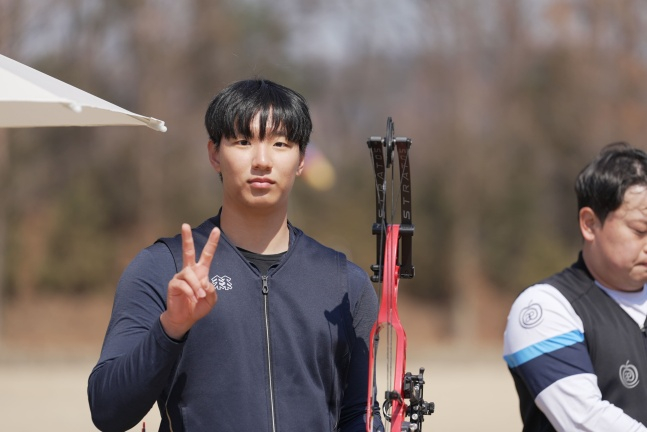 Ким Кан Мин занял 1-е место в мужском национальном отборочном турнире 2026 года по стрельбе из лука. /Фото = Предоставлено Корейской ассоциацией стрельбы из лука