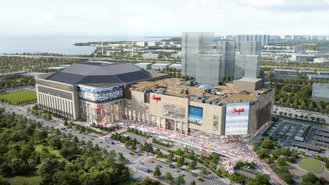 A bird's-eye view of Cheongadom Baseball Stadium located in Seo-gu, Incheon / Photo = Courtesy of SSG Landers