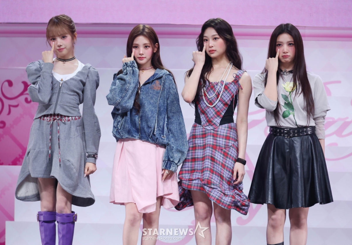 ガールズグループベビードンクライ(Baby DONT cry)が24日、ソウル龍山区ブルースクエアで行われたミニ1集「アフタークライ」(AFTER CRY)発売記念ショーケースでポーズを取っている。 /2026.03.24 /写真=イ·ドンフン photoguy@