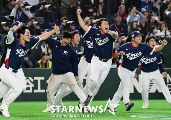 Игроки сборной Кореи счастливы после подтверждения выхода в четвертьфинал. /Reuters=Новости 1