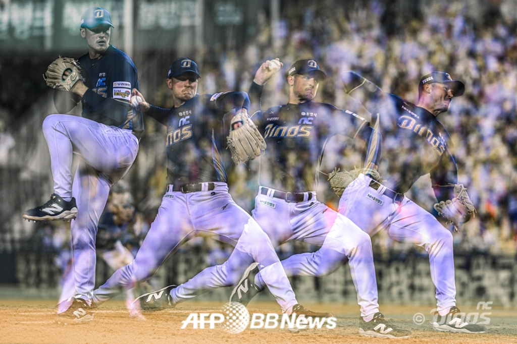 Cầu thủ ném bóng nước ngoài Riley Thompson thuộc NC Dinos. /Ảnh = NC Dinos cung cấp