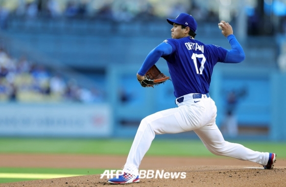 洛杉矶道奇队的大谷翔平。 =法新社BBNews=新闻1。